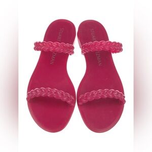 Stuart Weitzman Women's Sawyer Rubber Banded Flat Sandals